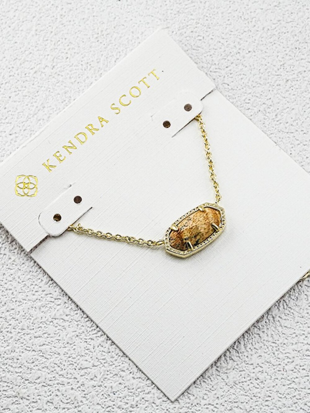 Kendra Scott Gold-tone Beige Stone Necklace